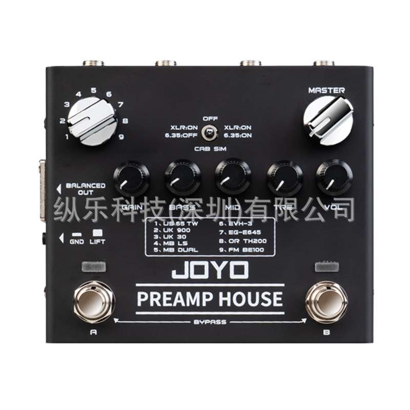 JOYO R-15 PREAMP HOUSE吉他数字前级单块FX LOOP接口9款音箱前级