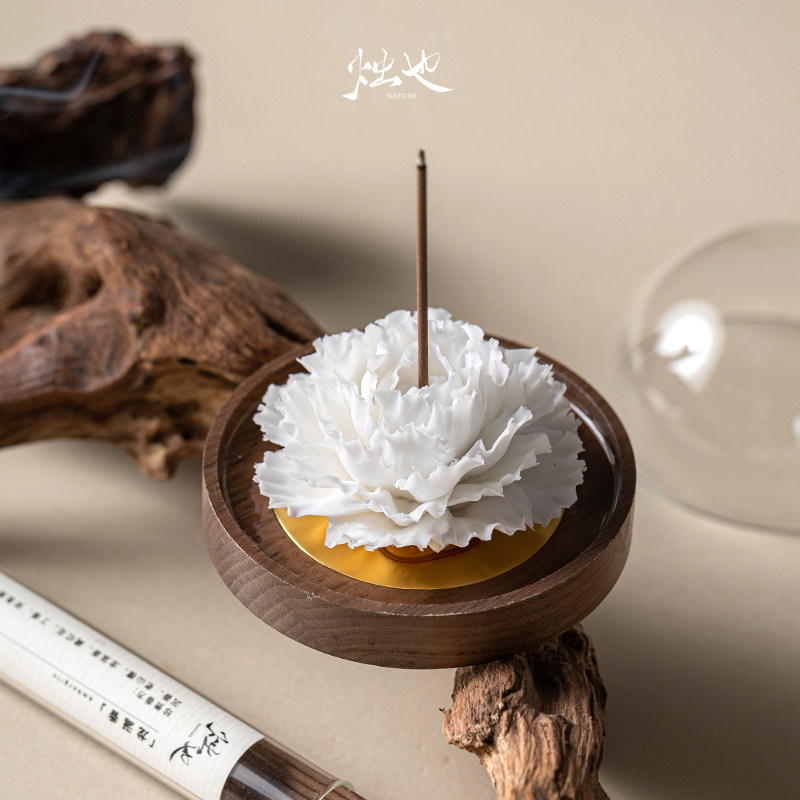 白玉瓷康乃馨非遗手捏陶瓷花线香插扩香香薰家居摆件闺蜜小众礼物,家居饰品,香托/香盘/香座/香插,淘宝优惠券,粉丝福利购,淘宝优惠卷