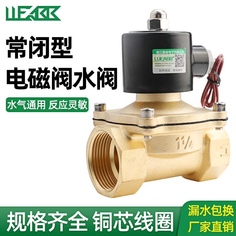 全铜电磁阀常闭水阀气阀铜线圈 220V /24V纯铜体2分3分4分包邮