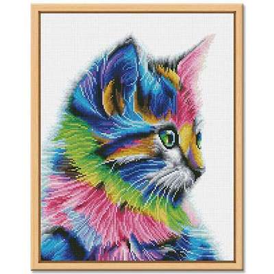 得艺DIY钻石画43*54cm手工满钻带框室内客厅动物猫咪 熊猫 财气猪