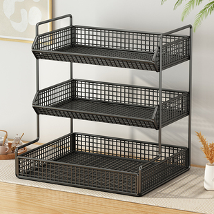 零食架子置物架客厅高颜值家用分层餐桌台面收纳盒桌面上整理水杯