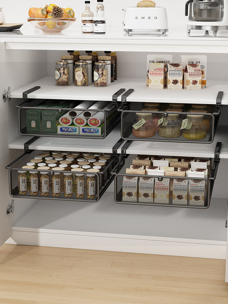 橱柜抽屉式收纳箱厨房隐形筷子餐具收纳挂隔板挂收纳架器物,收纳整理,整理架/置物架/收纳架,淘宝优惠券,粉丝福利购,淘宝优惠卷