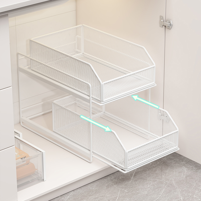 卫生间浴室下水槽抽拉式置物架分层架各种收纳神器大全多层收纳篮