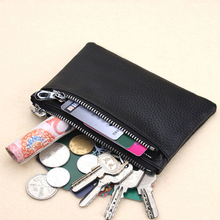 新款皮质零钱包男女迷你小钱包卡包二合一多拉链钱袋硬币收纳包