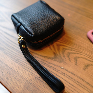 简约皮质韩版钥匙包迷你手拎大容量耳机口红硬币文玩收纳包零钱包