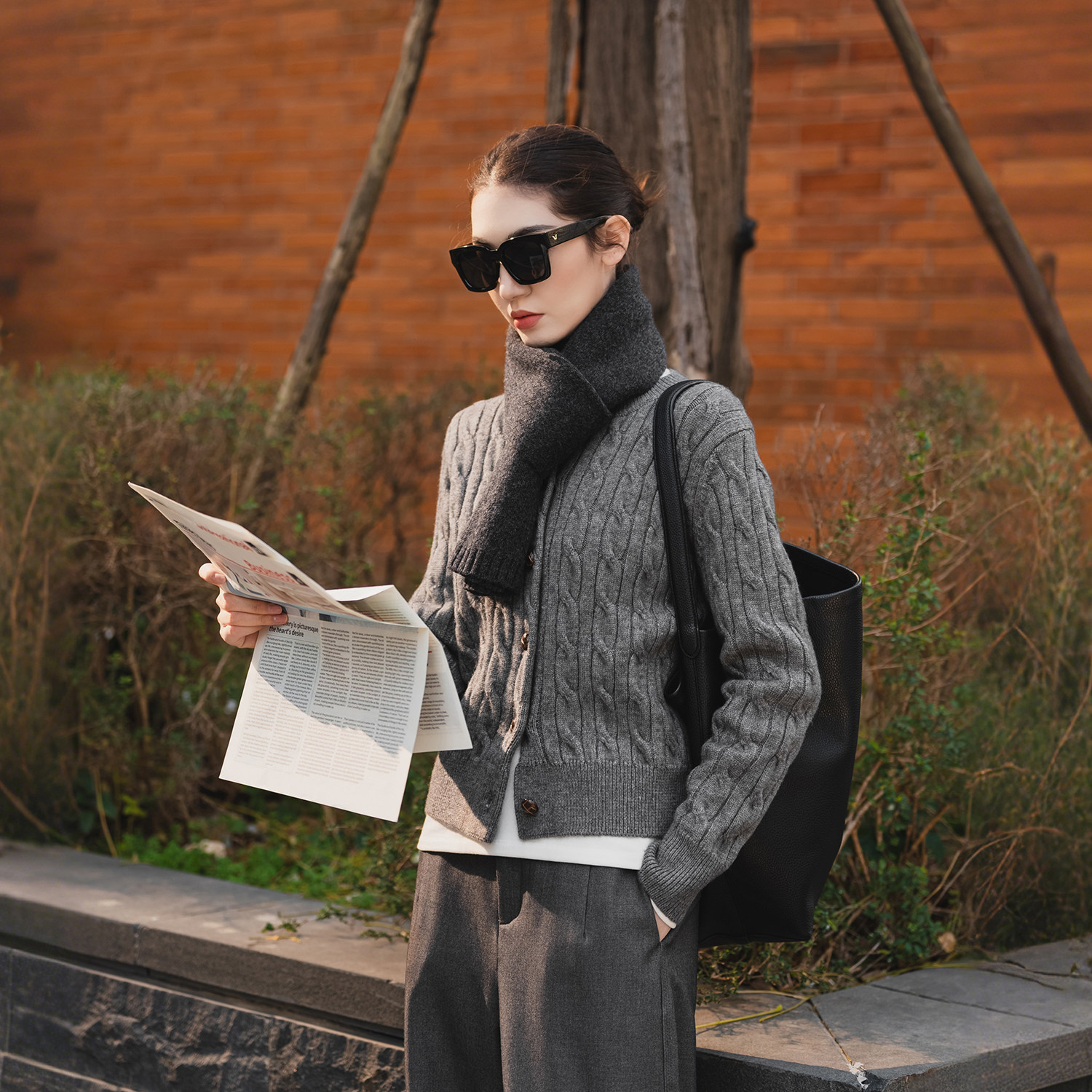 【知喜ziJoy】秋冬百搭时尚灰色宽松慵懒韩系针织开衫外套毛衣女,女装/女士精品,毛衣,淘宝优惠券,粉丝福利购,淘宝优惠卷