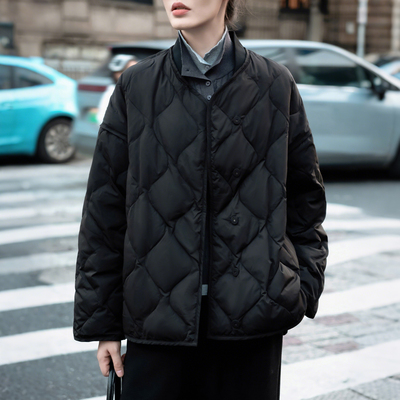 ISSNAYAS棒球羽绒服90白鹅绒圆领