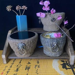 中式复古老石臼茶炉插电陶炉小型煮茶器古法电炉丝手工石器茶炉