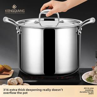 316不锈钢汤锅加厚加深无涂层不粘锅家用多层蒸锅20-32cm