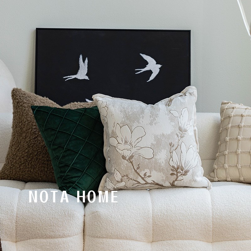 中古风抱枕毛绒柔软方形靠垫客厅沙发靠枕样板间软装枕套车载腰枕