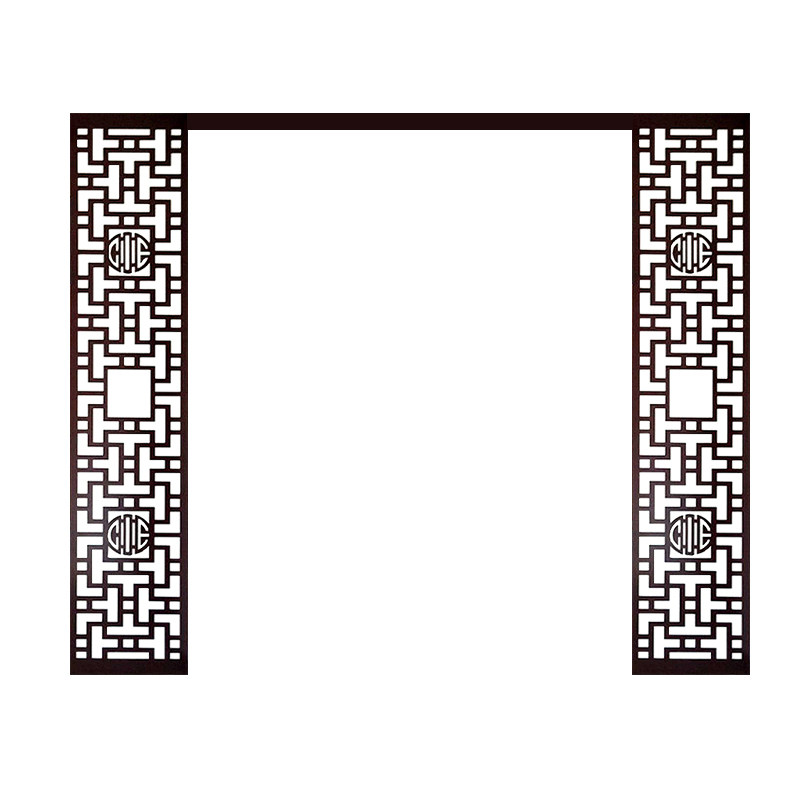 中式电视背景墙格栅PVC镂空雕花板边框通花板装饰条屏风隔断木雕