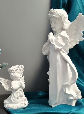 北欧风少女心天使摆件石膏雕像女孩房间桌面装饰品轻奢高颜值摆设