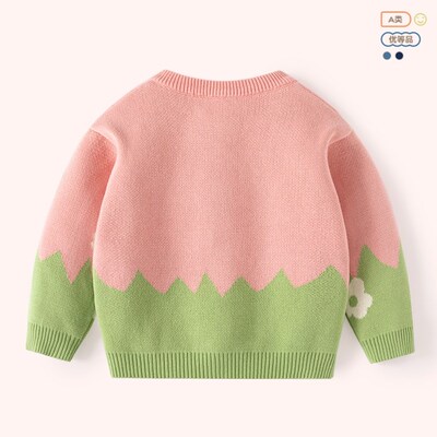 女童毛衣开衫2024新款秋装女宝洋气针织外套春秋外搭线衣婴儿衣服