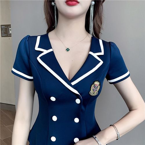 新款足浴足疗技师工作服酒店桑拿沐足疗技师服女气质套装百褶裙