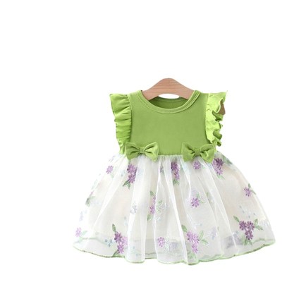 女童夏季连衣裙洋气红色公主裙婴儿周岁礼服裙一岁女宝宝裙子生日