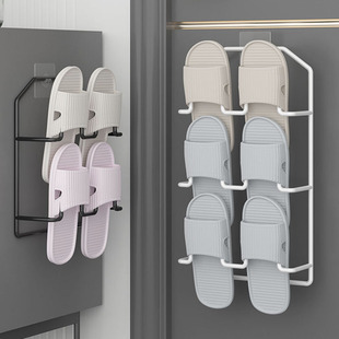 门上悬挂免打孔简易贴墙上的托鞋挂钩壁挂式鞋架后壁鞋柜收纳