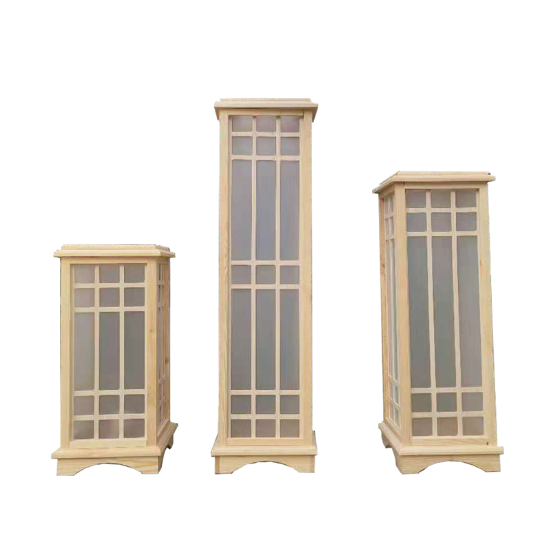 中国风婚庆道具T台木质宫灯路引新中式婚礼围栏摆件原木栅栏路引