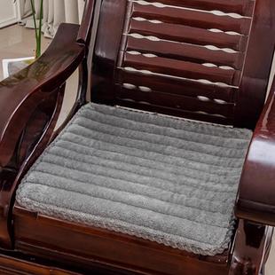 毛绒纯色实木沙发垫坐垫红木椅垫子防滑可洗沙发垫办公室坐垫