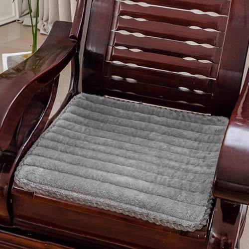 毛绒纯色实木沙发垫坐垫红木椅垫子防滑可洗沙发垫办公室坐垫