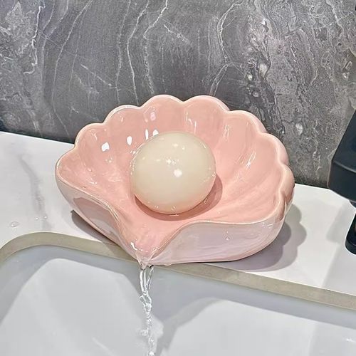 轻奢家用贝壳肥皂盒自动沥水