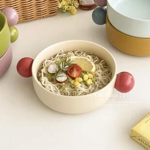 陶瓷双耳泡面 面碗耐热可微波宿舍学生女生高颜值可爱大号创义大