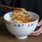 曼叙中式 面碗釉下彩青花家用卷边8寸拉面碗大容量景德镇陶瓷餐具