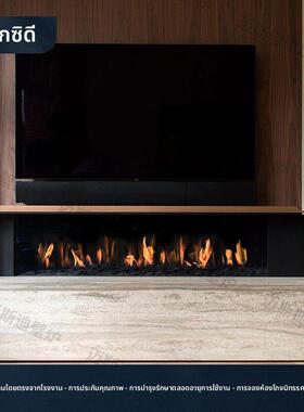 迈斯迪单面观火真火燃气电子壁炉取暖器嵌入式地台定制别墅名宿