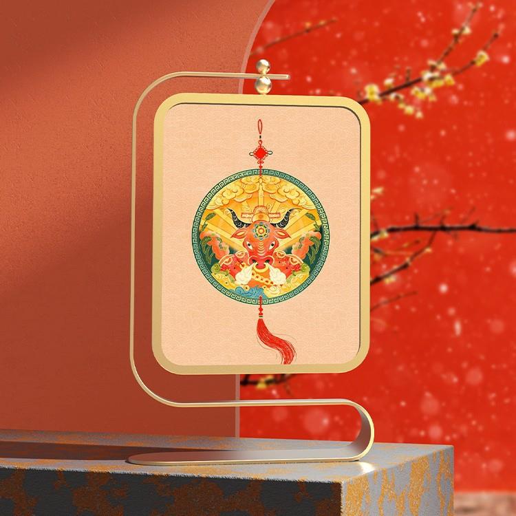 创意弧形旋转金属相框结婚价位表展示摆台客厅书房文艺桌面摆件