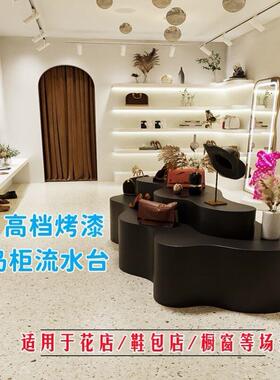 定制服装店鞋包展示台流水台S形M型陈列架女装店现代极简鲜花店