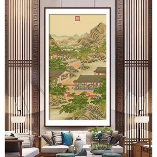 十字绣雍正十二月全套新款线绣明清古典名画风景山水画非满绣古绢