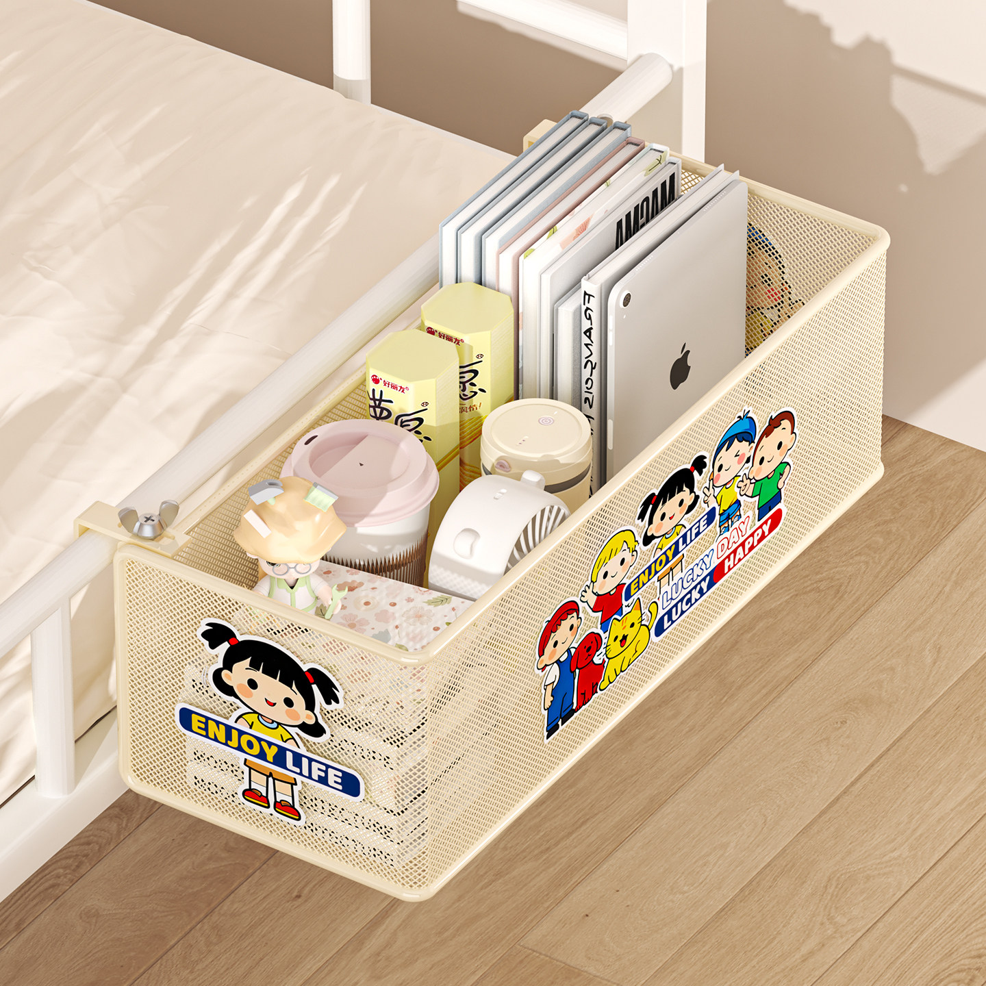 床头置物架床边挂篮床上收纳宿舍上铺必备神器零食寝室好物悬挂式