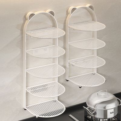 厨房免打孔壁挂多层备菜置物架