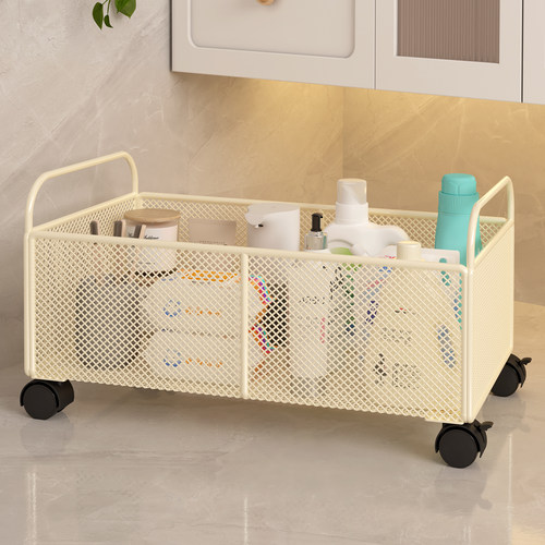 浴室柜下置物架洗衣液卫生间带轮收纳筐洗手洗漱台下可移动储物架
