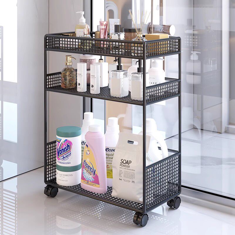 浴室置物架卫生间落地多层洗衣液收纳架移动厕所洗手间夹缝收纳架