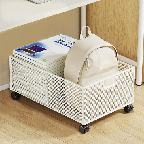 书本收纳箱滑轮学生教室用桌下书本书包收纳架桌面收纳盒书架书箱