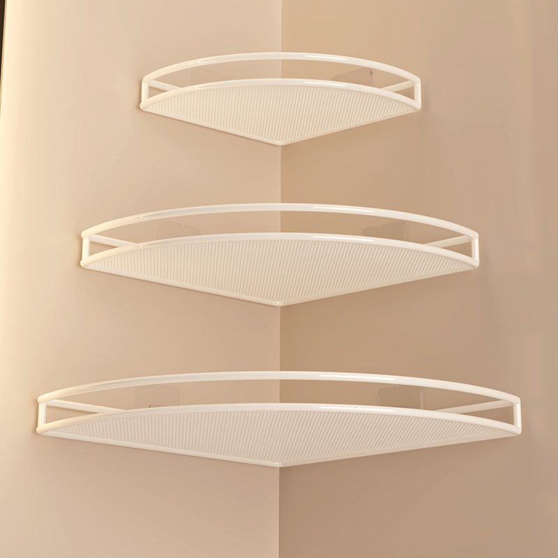 卫生间置物架浴室墙上三角架子免打孔墙角洗漱台洗手间收纳挂架