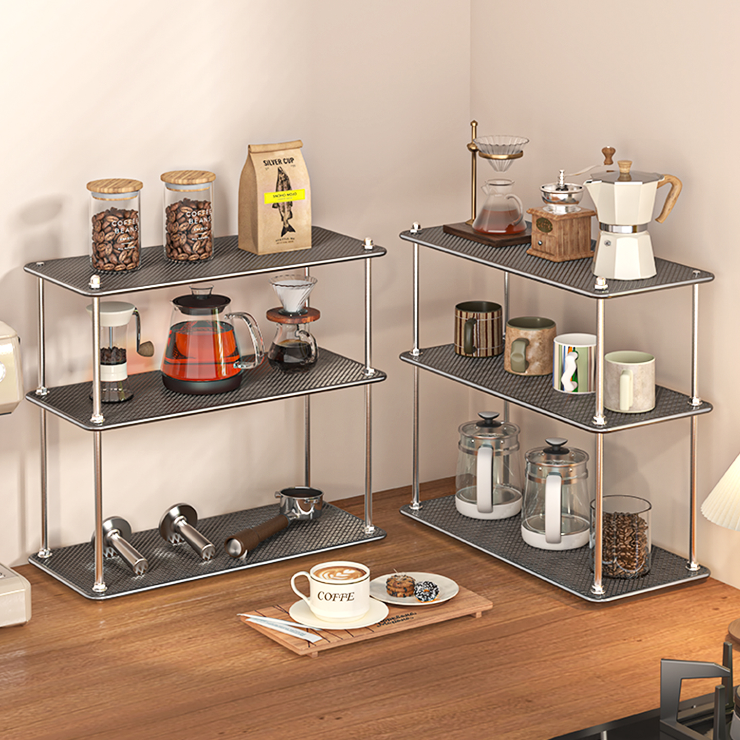 【可调节层间距】杯子收纳置物架