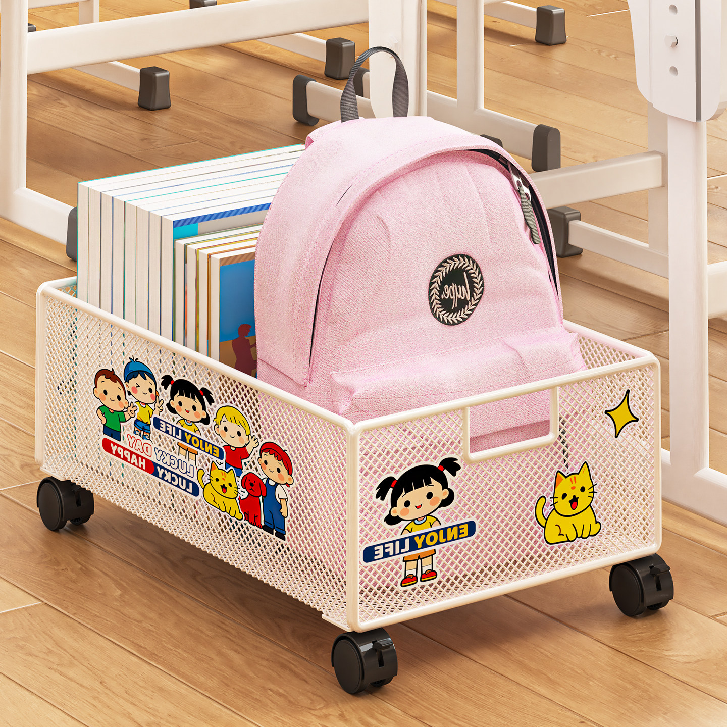 书本置物架学生书包移动收纳架桌下装书神器落地小推车教室用好物,收纳整理,整理架/置物架/收纳架,淘宝优惠券,粉丝福利购,淘宝优惠卷