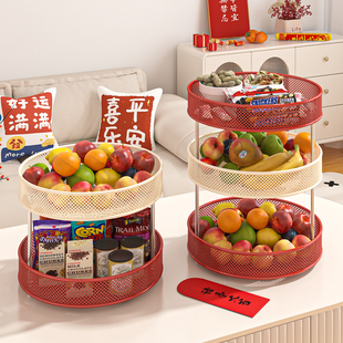 零食架子置物架客厅高颜值多层多巴胺水果收纳架桌上台面整理神器
