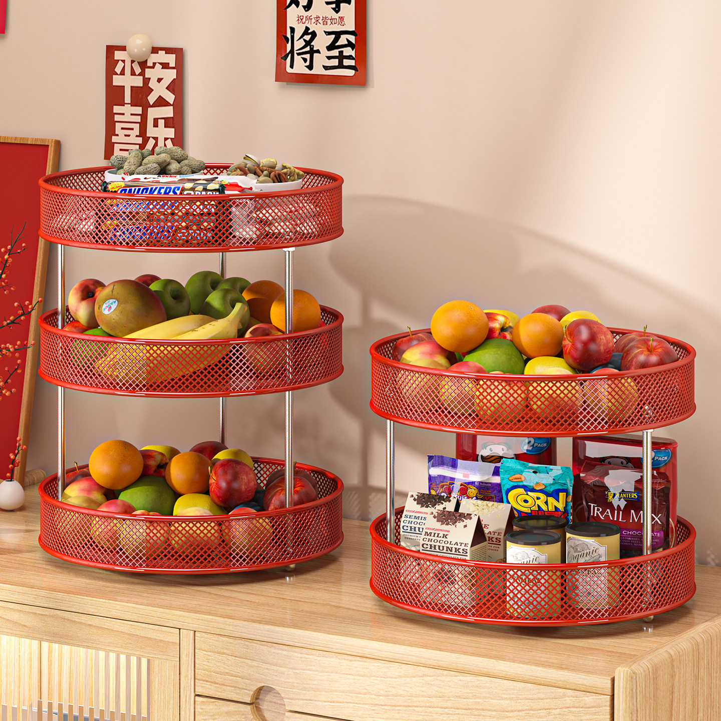 铁艺收纳篮水果篮高端精致高颜值干果收纳盒客厅家用坚果桌面果盘