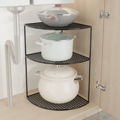 厨房锅具置物架三脚架转角多功能收纳架多层厨房台面水槽放置架子
