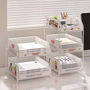 桌面文件收纳整理盒办公桌工位置物架书桌台面杂物抽拉式a4纸抽屉