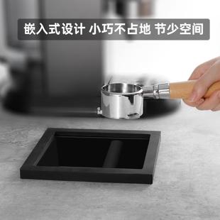 意式 商用吧台钳入式 咖啡无底渣桶不锈钢敲渣盒桌面镶入咖啡粉渣盒