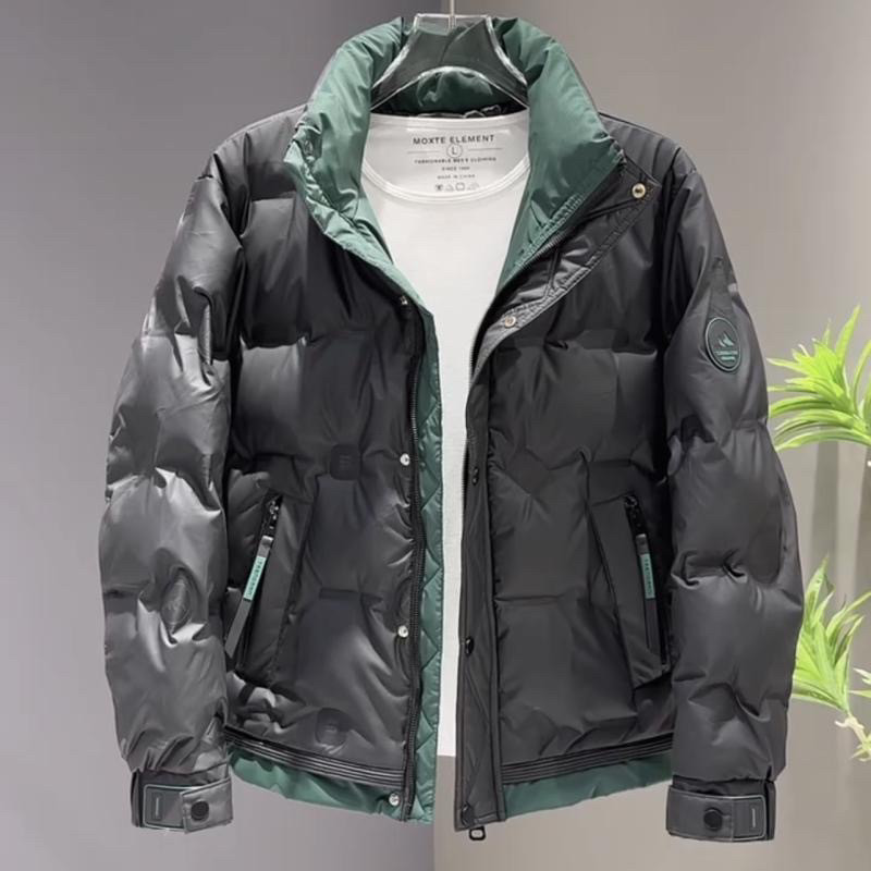 帅气冬季无帽立领轻薄款羽绒服男韩版休闲百搭短款保暖白鸭绒外套