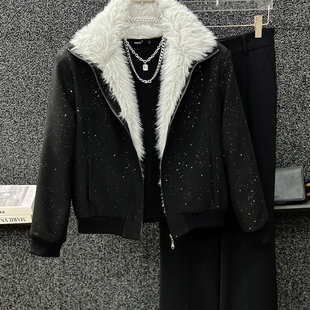 高级感满天星毛领座山雕保暖外套男冬季 夹克棉服 休闲加厚保暖短款