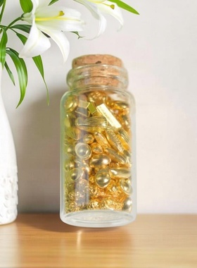 合金配饰玻璃瓶招财桌面办公桌家居装饰布置随身携带创意礼物摆件