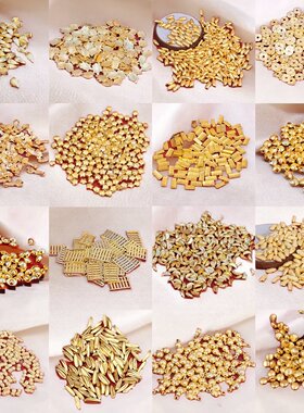 实心砂金小元宝迷你小金豆玉米柿子如意金条算盘福包聚宝盆里装饰