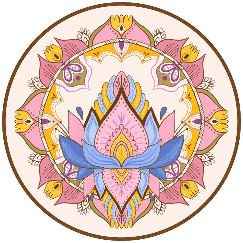 橡��圆形瑜伽垫冥想垫家用瑜珈健身垫打坐禅修垫儿童舞蹈垫子加大