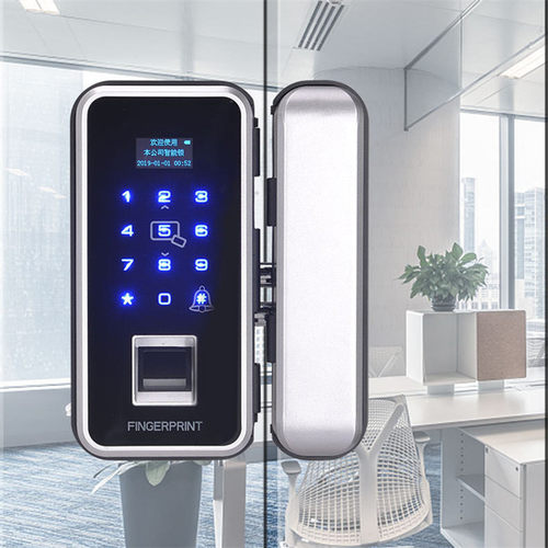 免打孔智能玻璃门锁指纹锁电子密码锁遥控门禁刷卡手机开锁电池锁