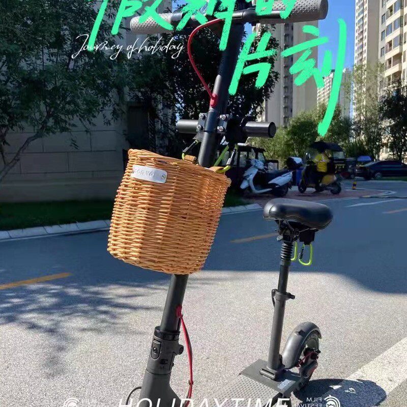 藤编柳编织滑板车学步车宝宝儿童自行车筐车篓挂篮旅行车单车菜篮